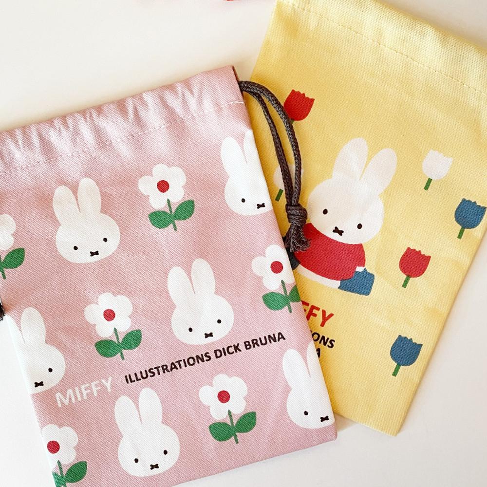 미피 파우치 캐릭터 스트링 면 화장품파우치