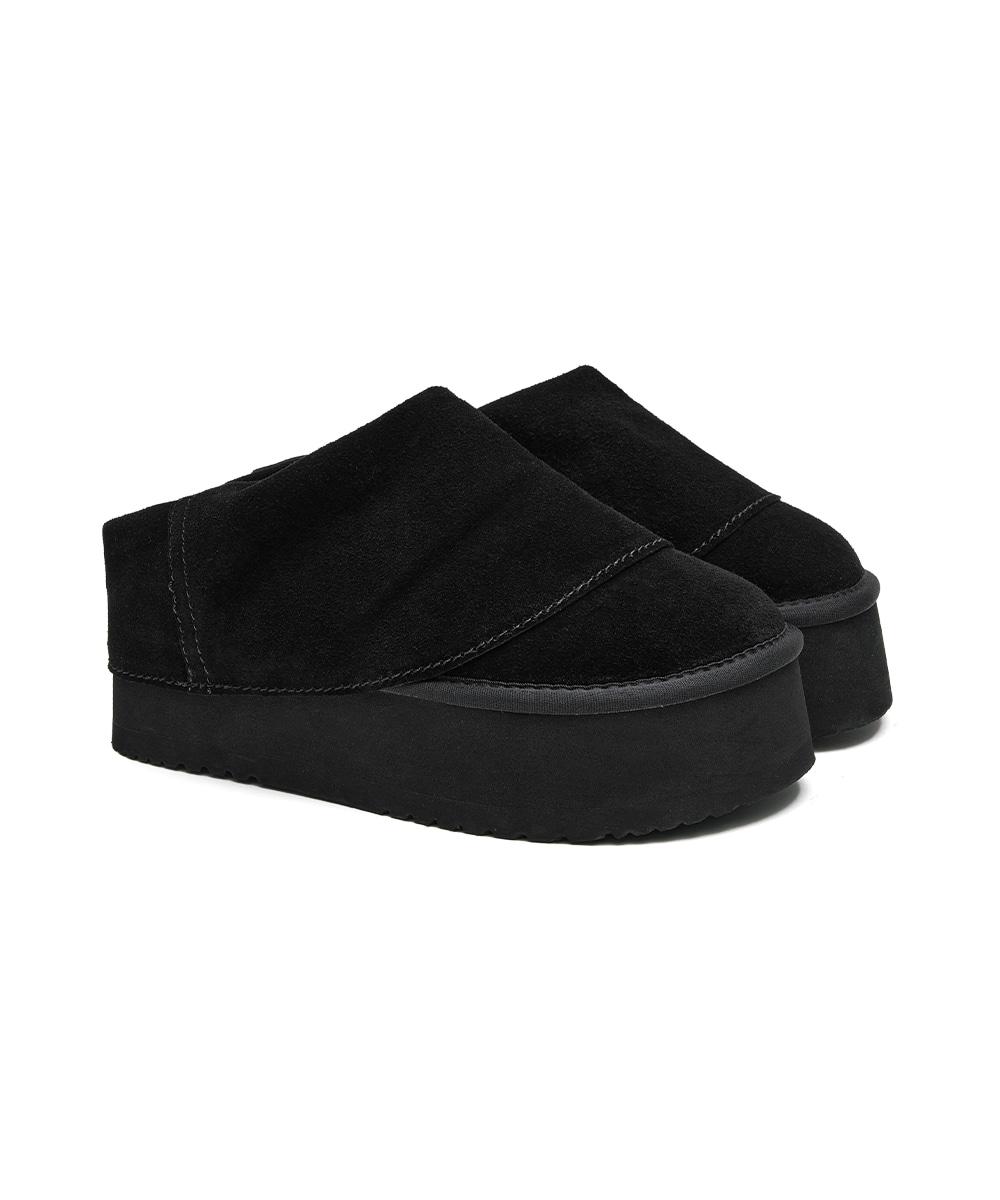 [NEW 10%] MAXI FOLDED MULES - BLACK