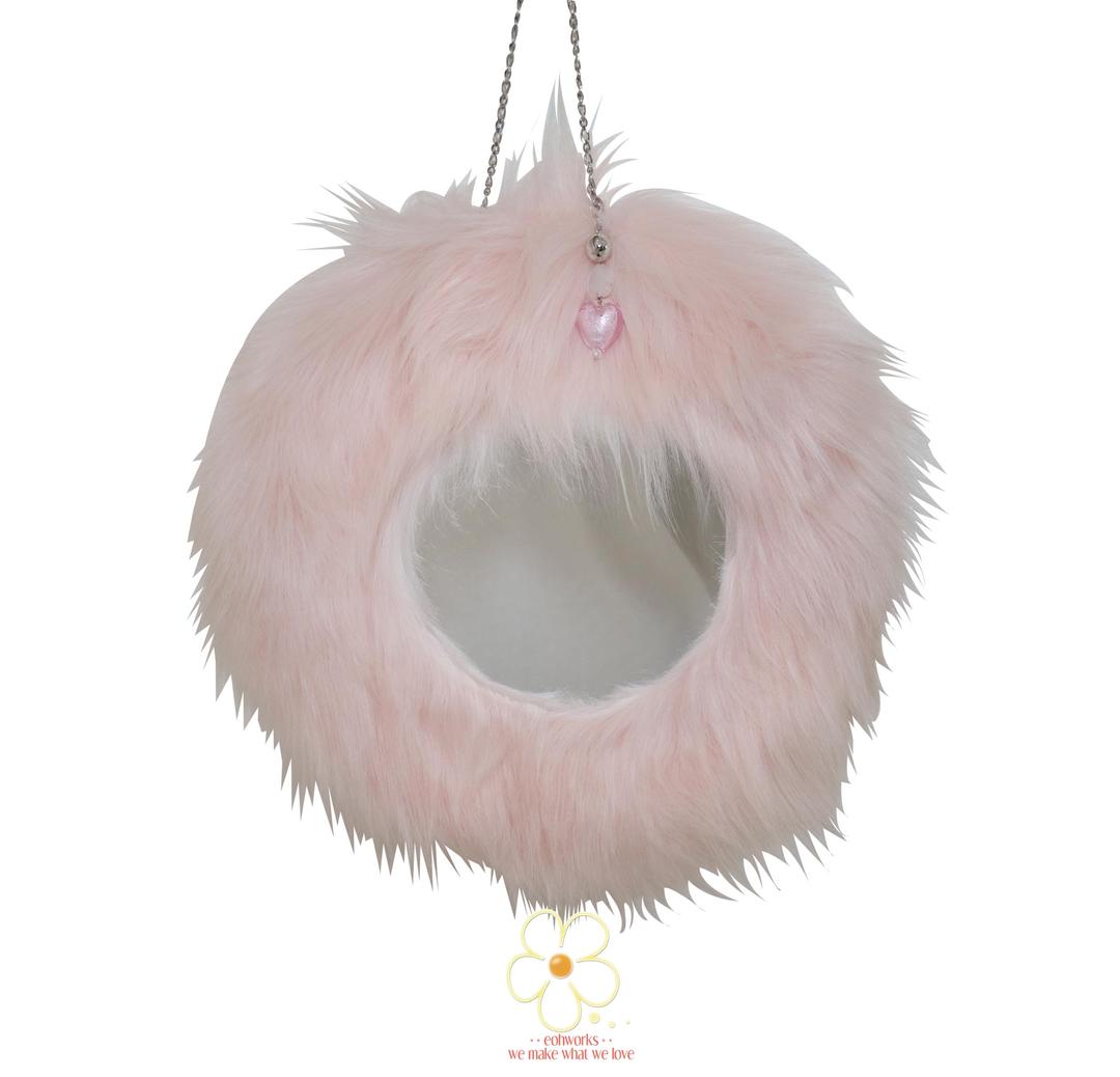 pink hairy fairy mirror