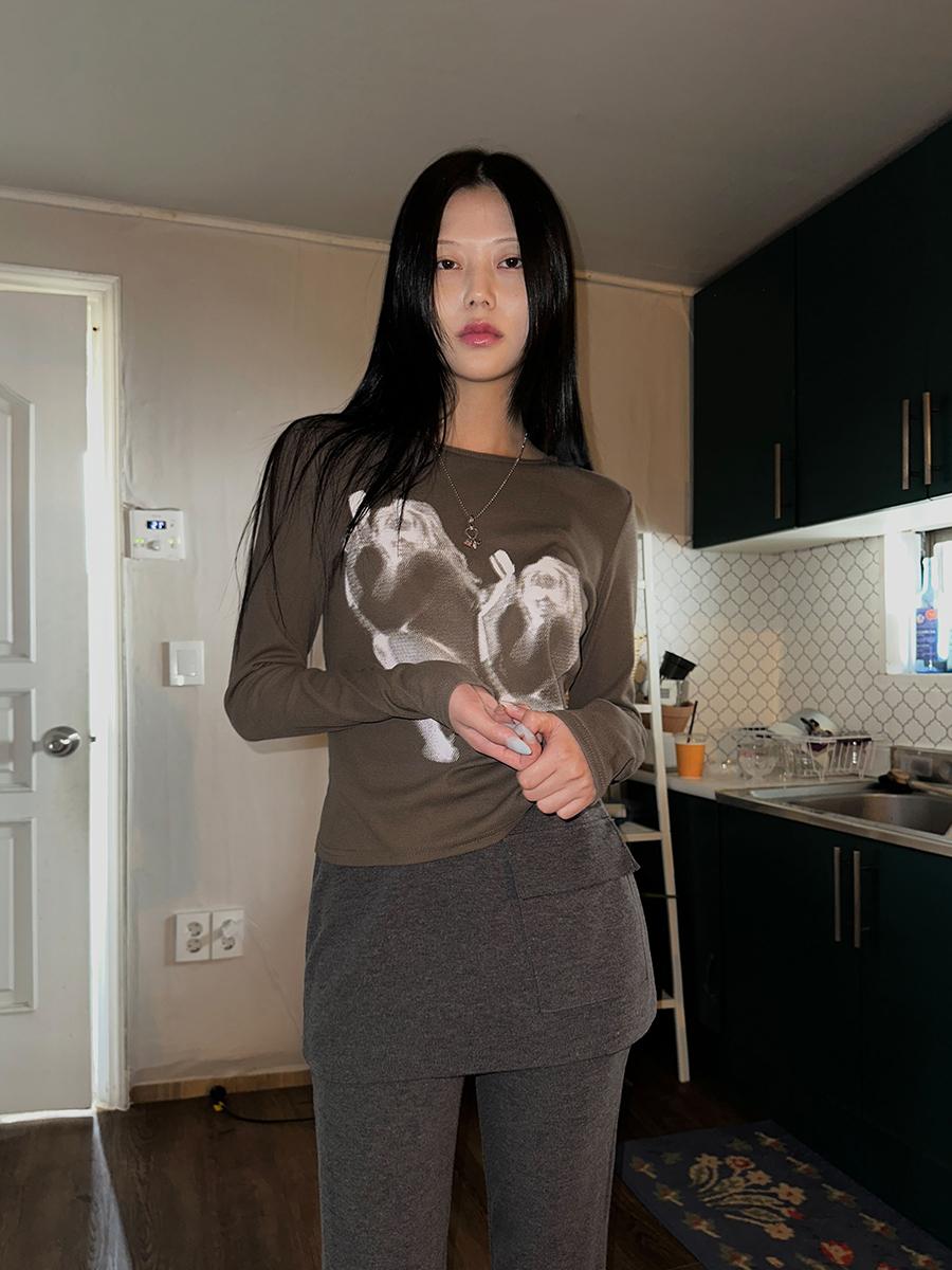 Printed ribbed top