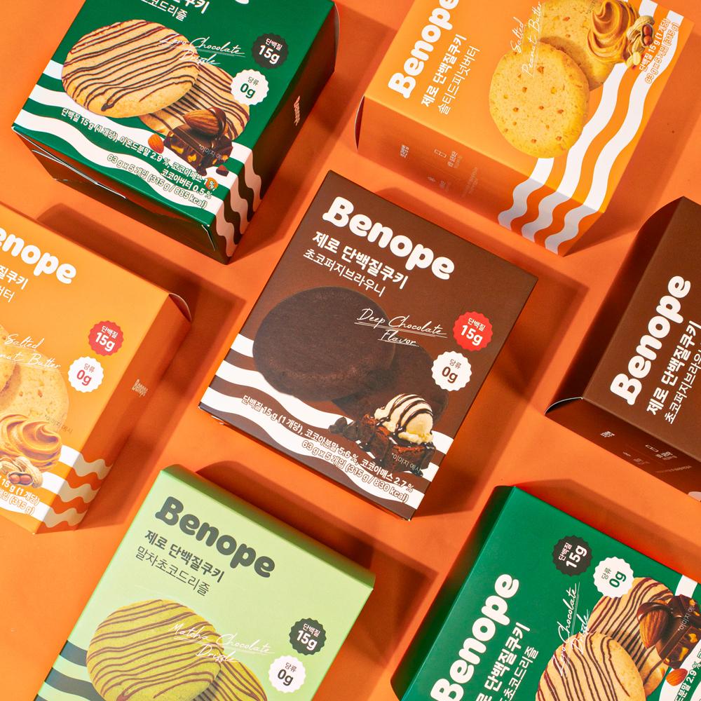 베노프 1+1팩/베노프 제로 단백질쿠키 4종 (초코퍼지브라우니/아몬드초코드리즐/솔티드피넛버터/말차초코드리즐)