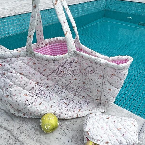 1JINNSTUDIO Checked Beach Bag