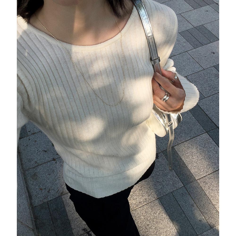 울 캐시미어 골지 니트 (3color)