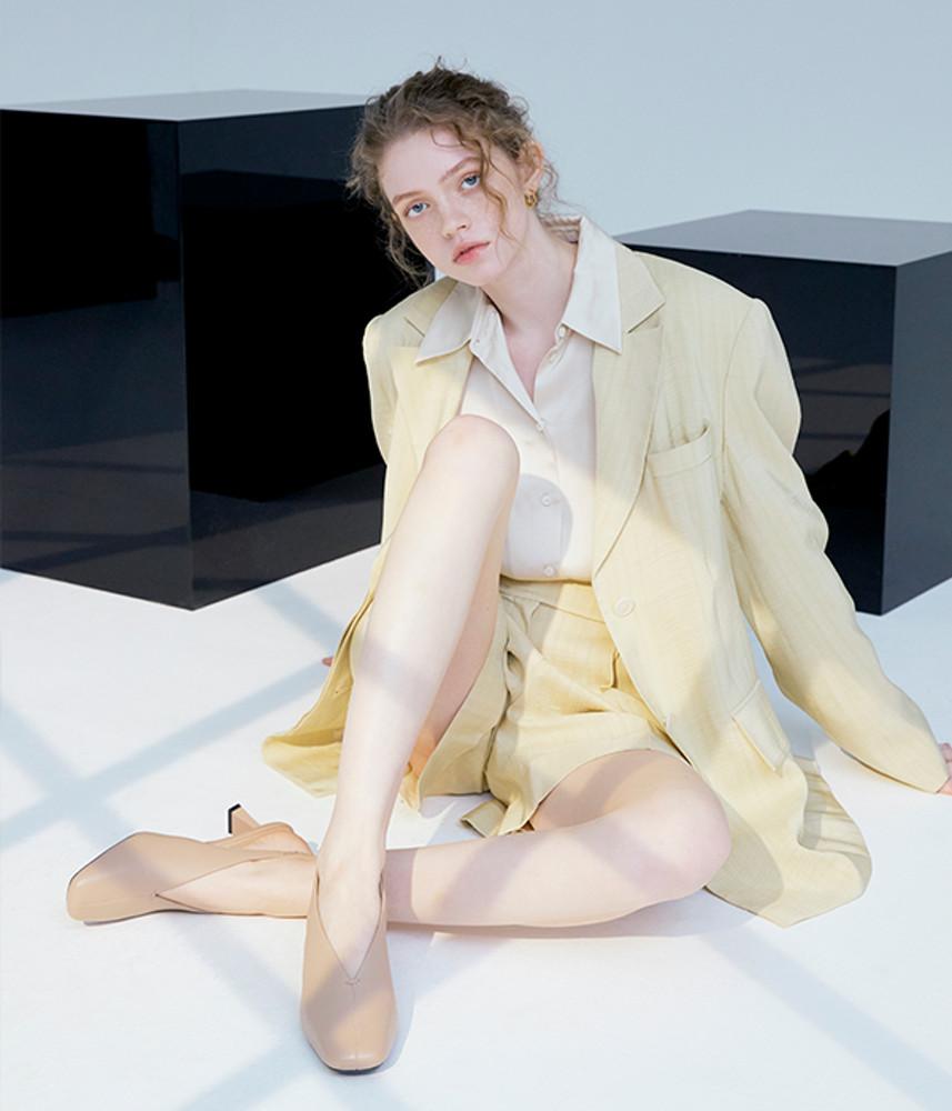 [안나루호넨] 에클라 슬링백힐 슈즈 (6cm) 천연양가죽 여성 신축성있는 발편한 미들힐