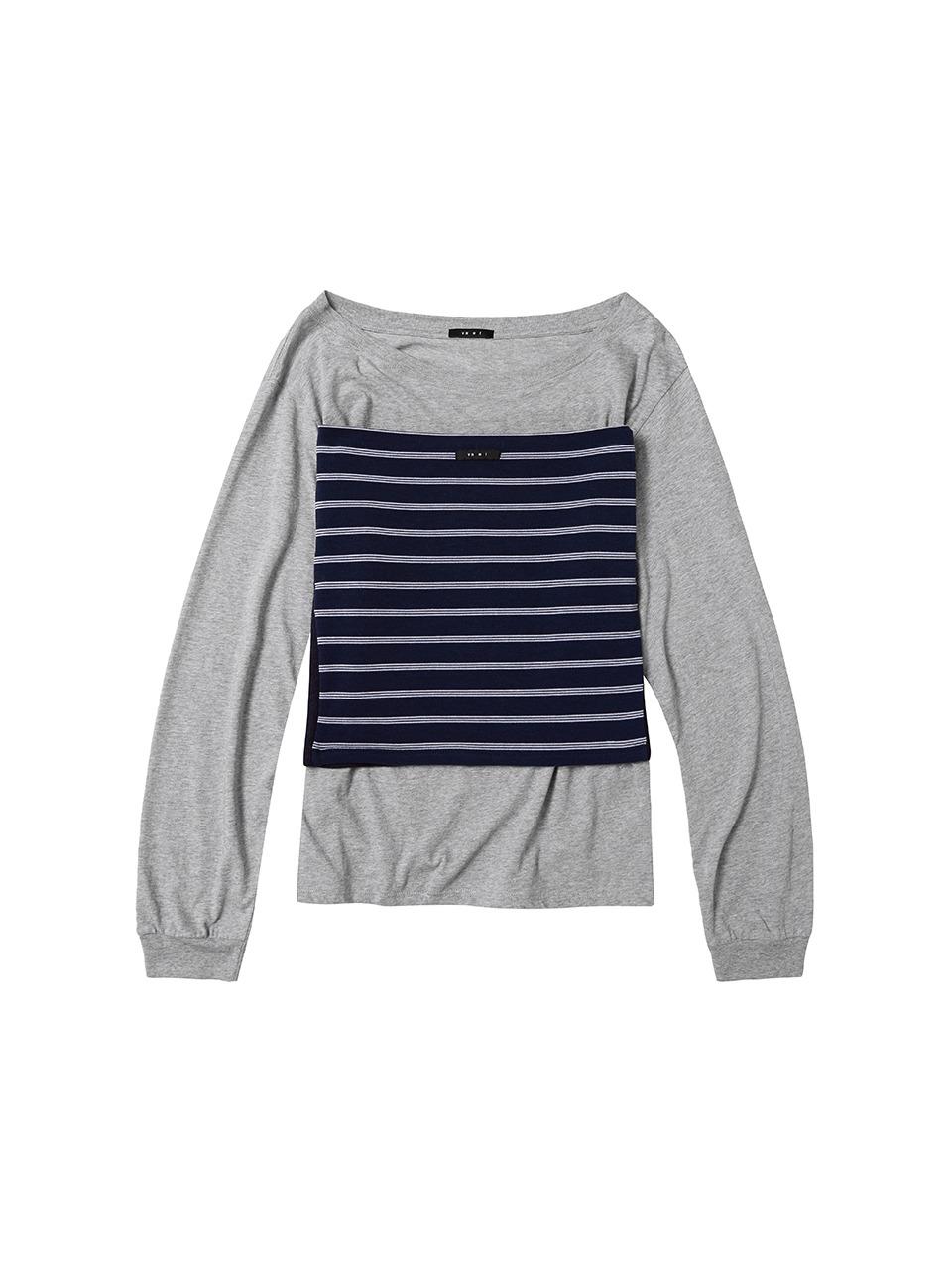 [tube top set] One shoulder tee_pear