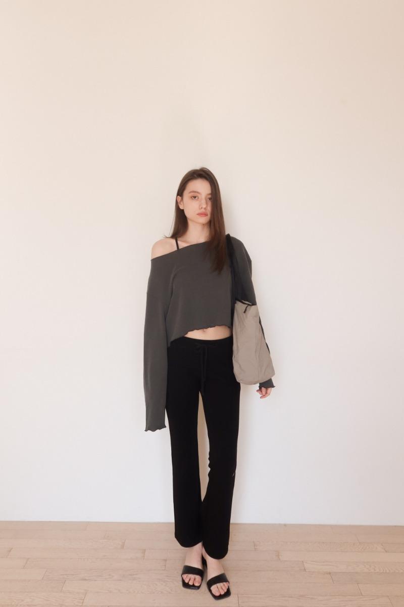 Dry Crop Top / charcoal