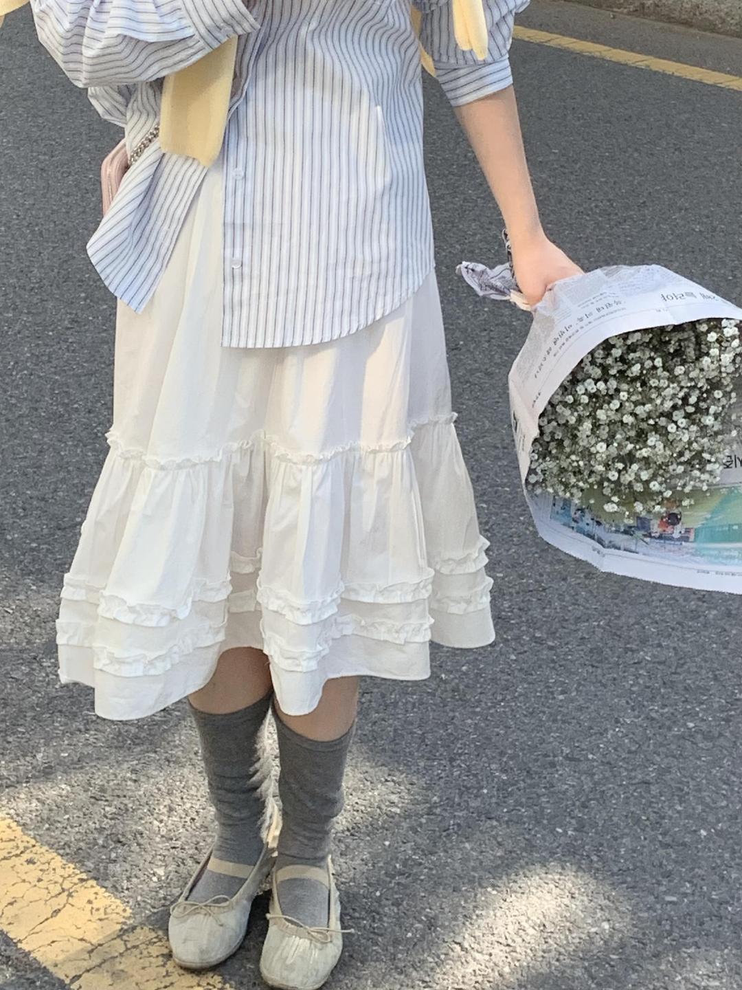 시즌플레이트 [주문대폭주🎉] 딸케 생크림 미디 스커트