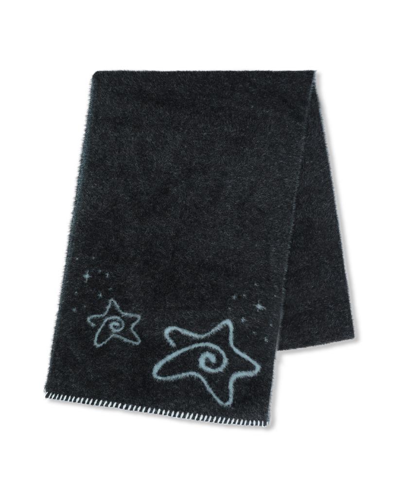 WXAC023 히라히라 유키모토 모헤어 목도리 (BLACK)