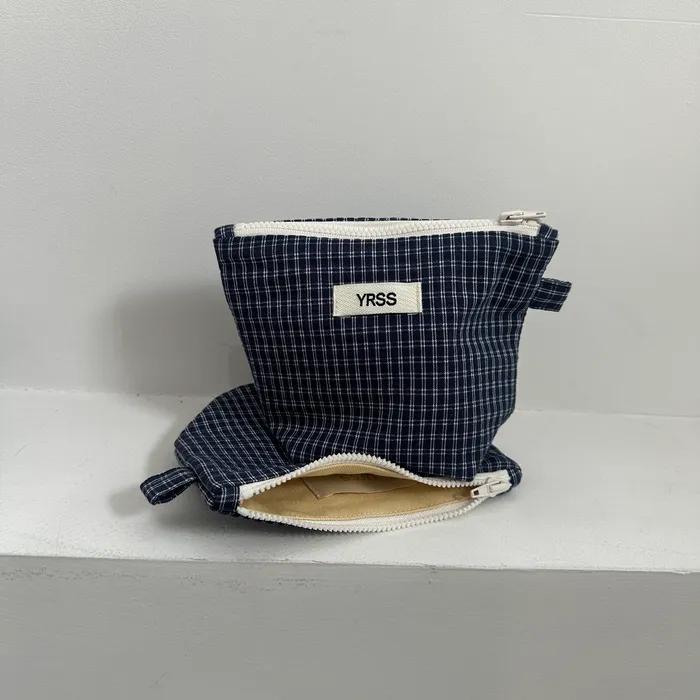 Pop-up Pouch - Navy Check