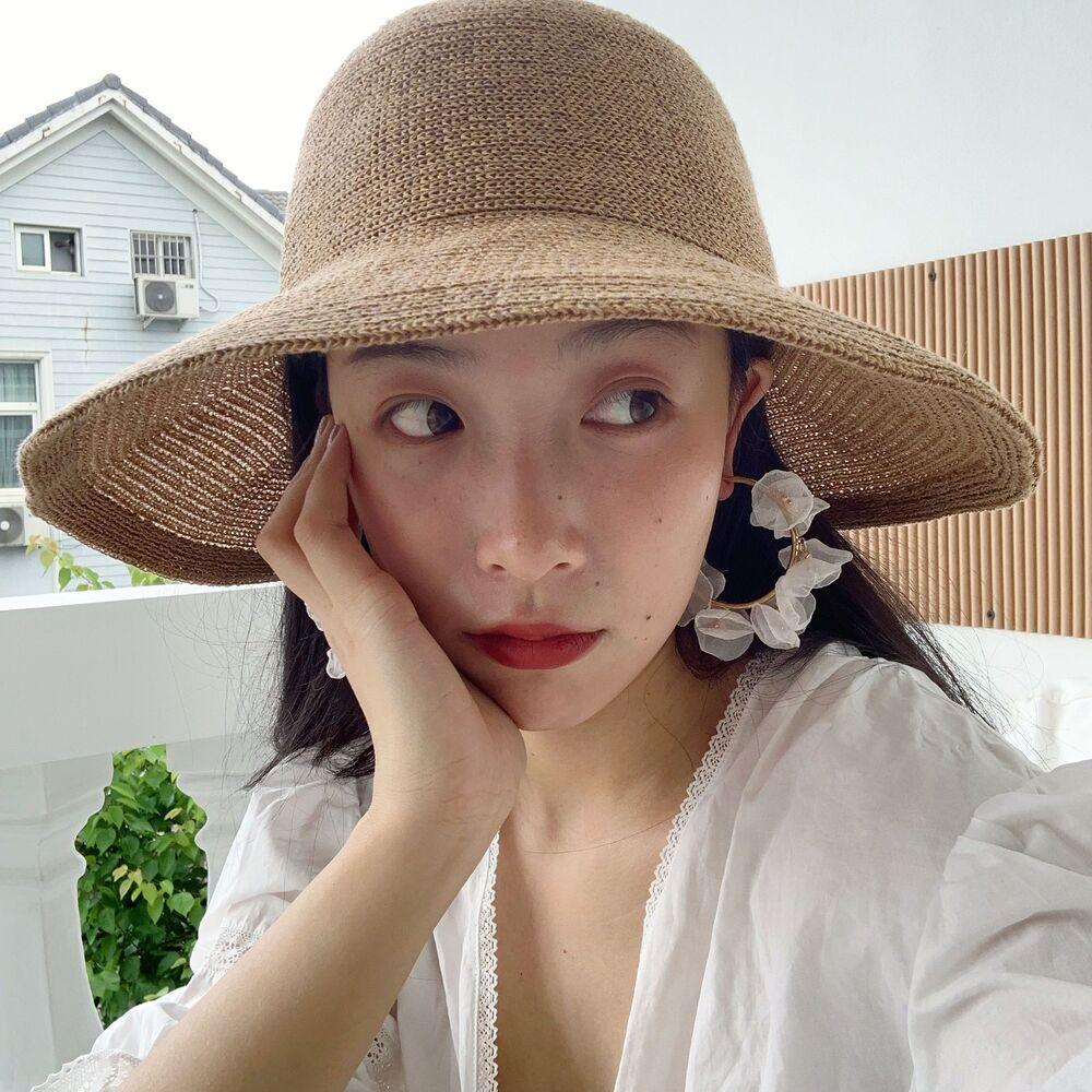 [봄여름/로맨틱무드] 베이직 니트 라탄 플로피햇 벙거지 3color