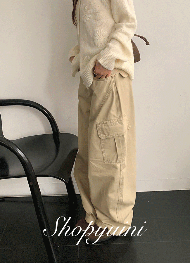 유이니 Mars curved cargo pants (3color)
