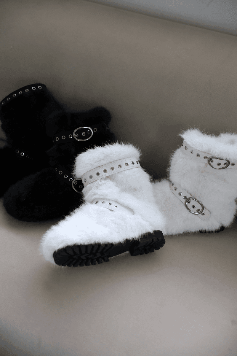 쿠로 벨트 퍼 어그 부츠