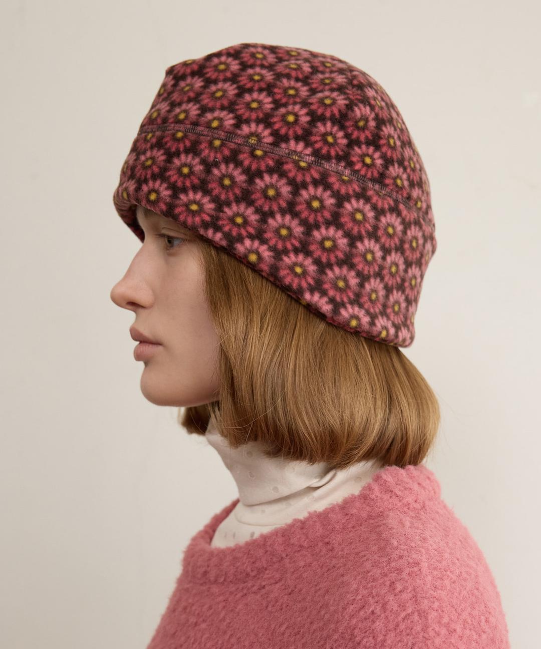Flower Child Earmuff Beanie, Brown