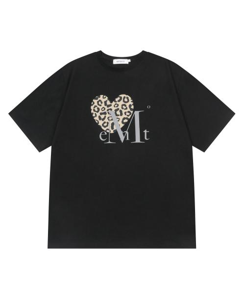 시에라 호피 하트 반팔 티 남녀공용 (3컬러)