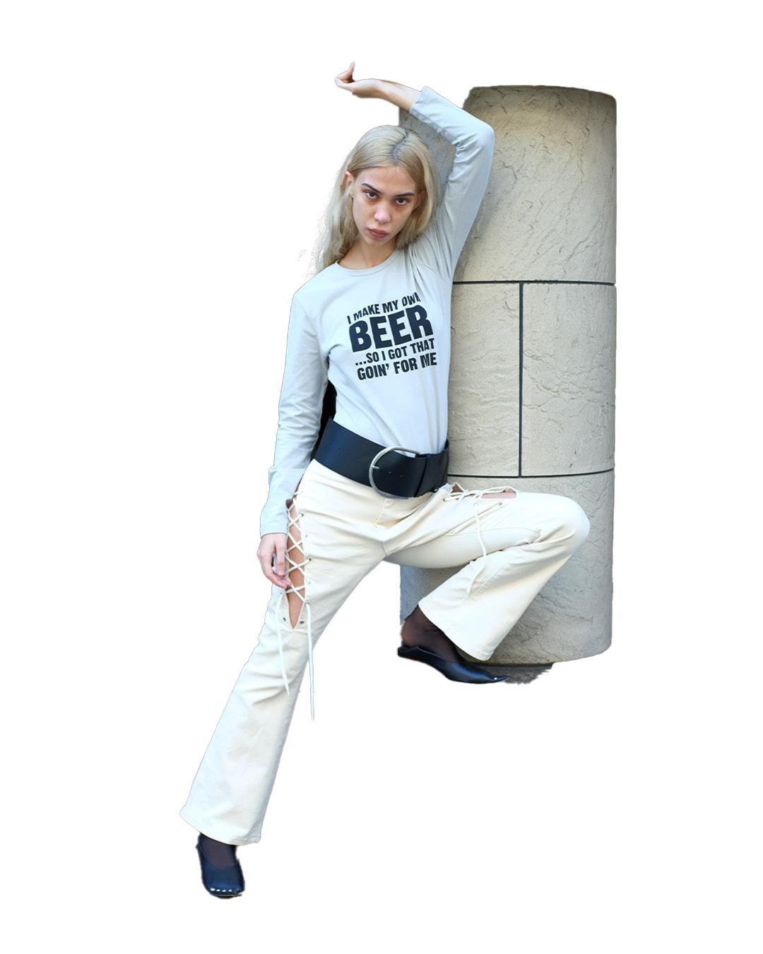 GRAPHIC LONG SLEEVE TEE, GRAY