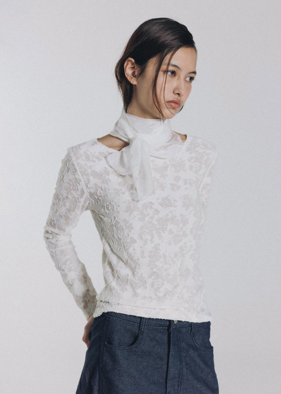 Rivera sheer long sleeve (ivory)