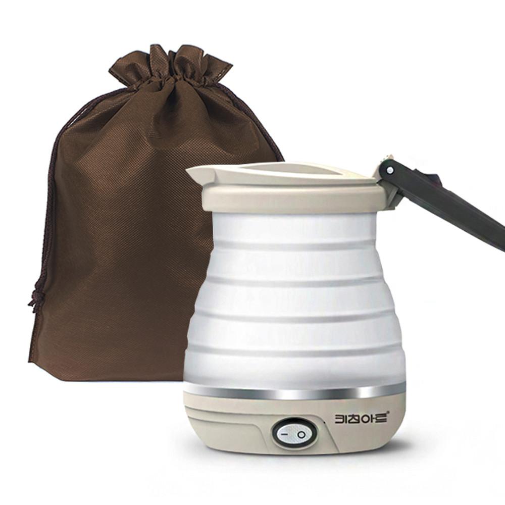 키친아트 접이식 포터블 폴딩포트 600ml 전기포트 여행용 휴대용 캠핑용 전기주전자