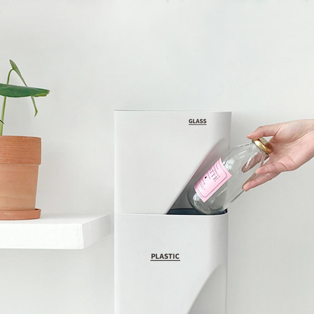 모던 슬림 분리수거함 원룸 재활용 쓰레기통 소형 단품
