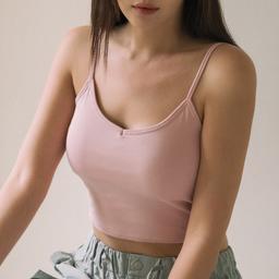 [노브라웨어] 솔리드 백리스 크롭 캡나시