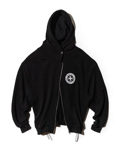 Hurt Logo Poncho Zip Hoodie (BLACK)