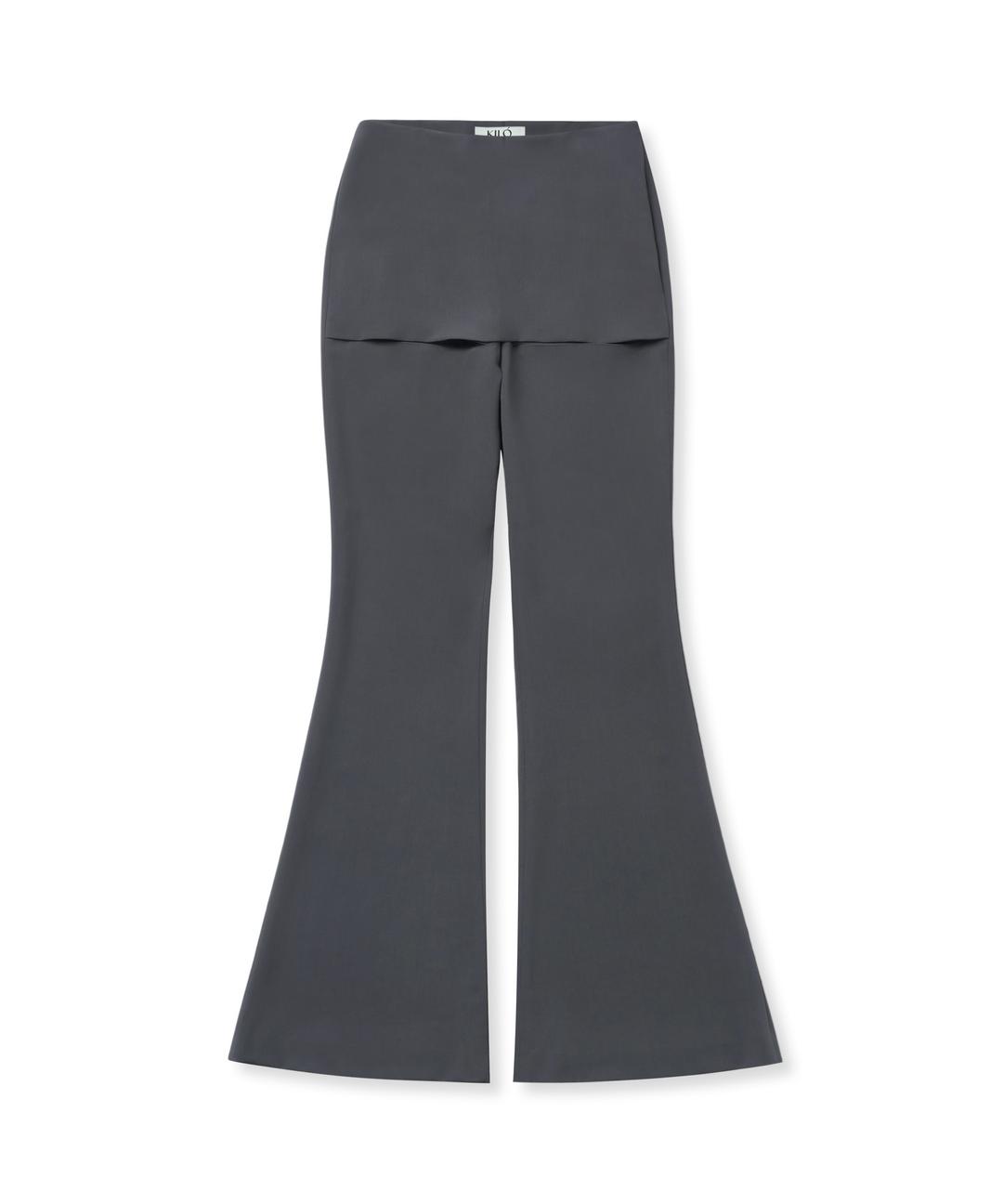 DIVIDED BOOT-CUT SLACKS (DEEP GRAY)