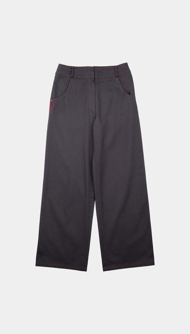 RED STITCH TROUSER  (CHARCOAL)