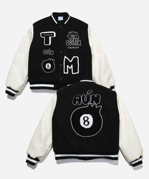 8 BALL VARSITY JACKET BLACK
