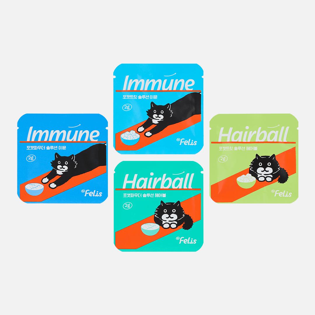 [체험팩] 포캣트릿/파우더 Solution 이뮨/헤어볼 (4p)