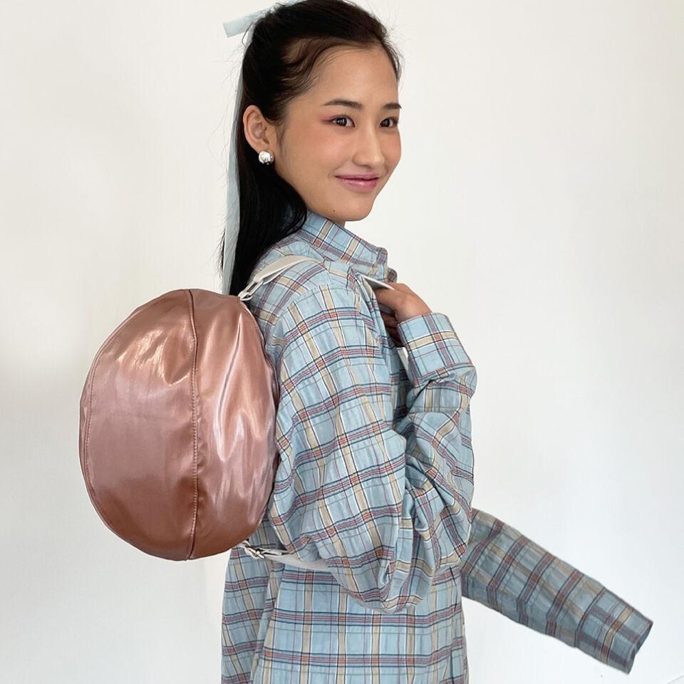 Glossy Pumpkin Bag | Light Coral