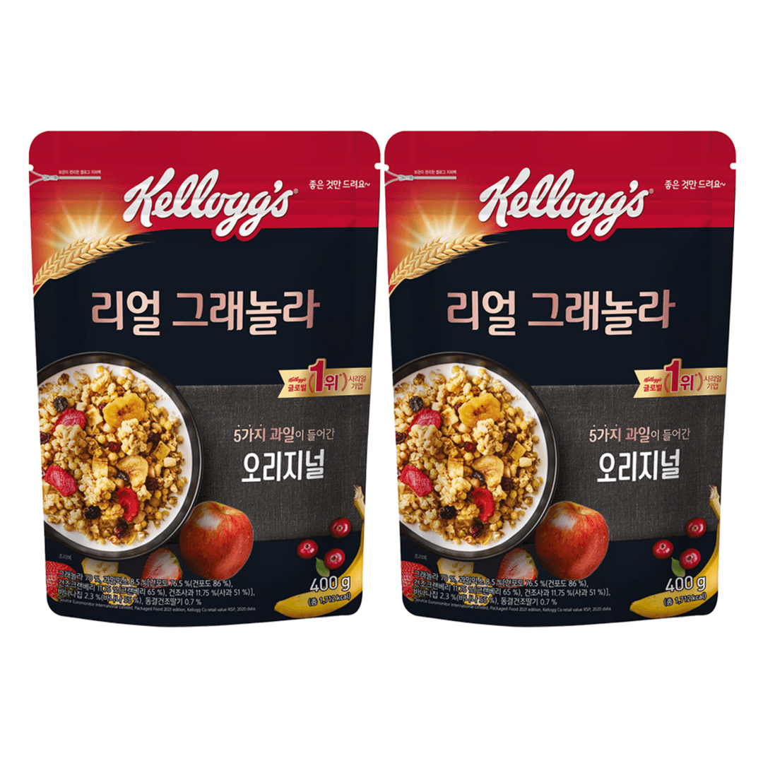 켈로그 리얼 그래놀라 오리지널 시리얼, 400g, 2개 - 과자선물세트 | 쿠팡