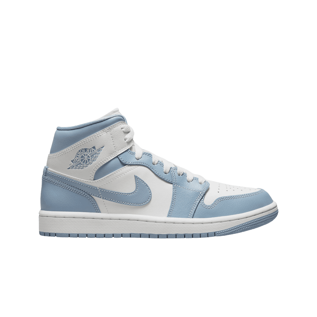 (W) Jordan 1 Mid Sail and Worn Blue