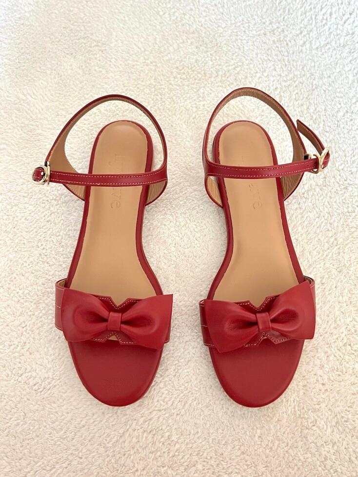 Blair Ribbon Sandals (1.1cm / 3cm) - Rouge