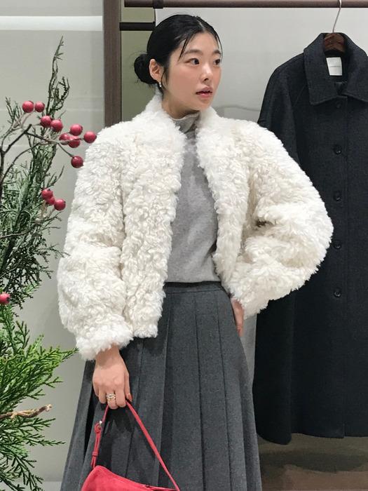 CHARLEE FUR JACKET_CREAM