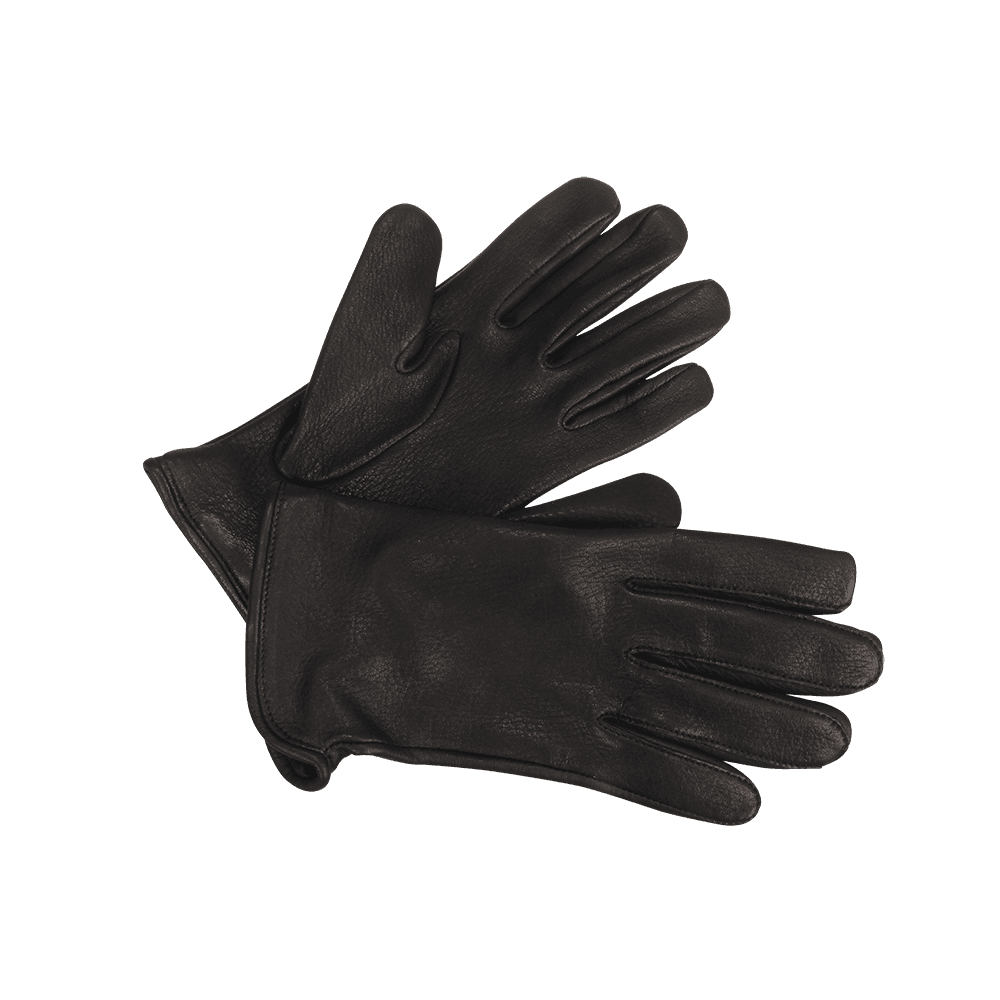 Roper D150 Gloves - Unlined Black Naked Deerskin Gloves with Beaded Wrist Cuff