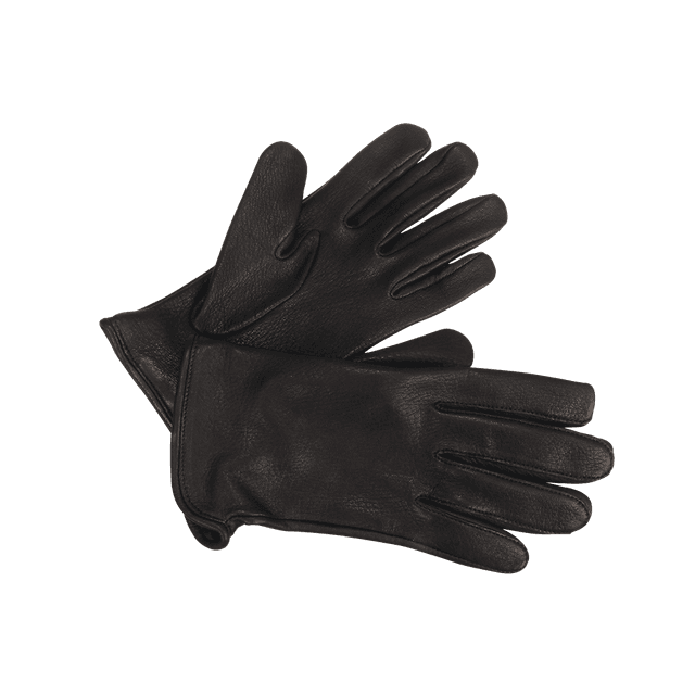Roper D150 Gloves - Unlined Black Naked Deerskin Gloves with Beaded Wrist Cuff