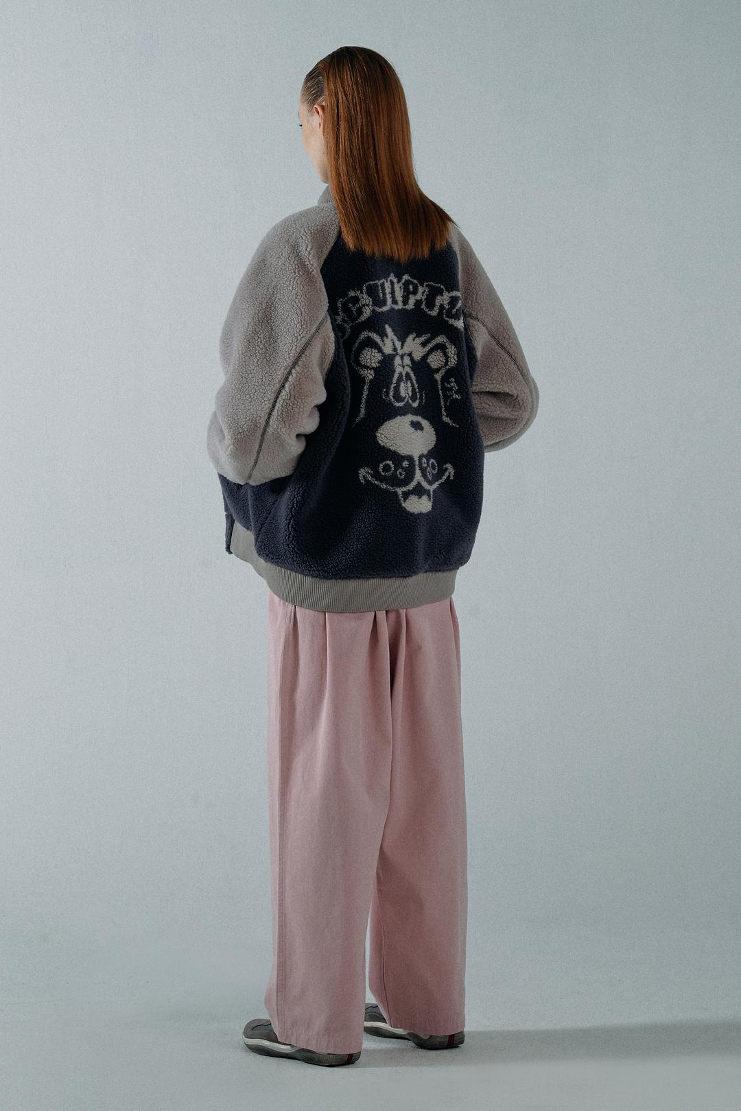 Teddy Stadium Sherpa Jacket Mocha/Beige