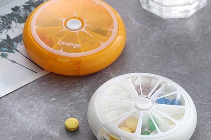 오렌지약통 미니약통 휴대용약통 알약통 약케이스 약