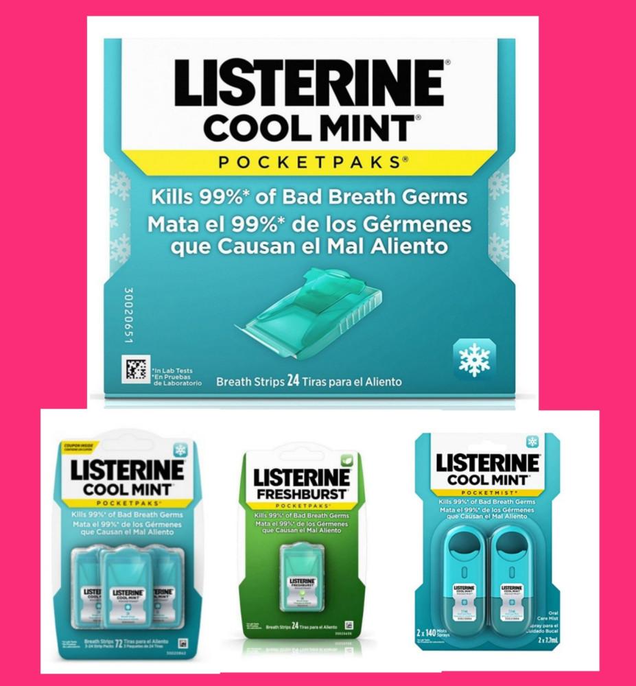 리스테린 포켓미스트 포켓팩 쿨민트 리스테린 미스트  4종 택1 스프레이 휴대용