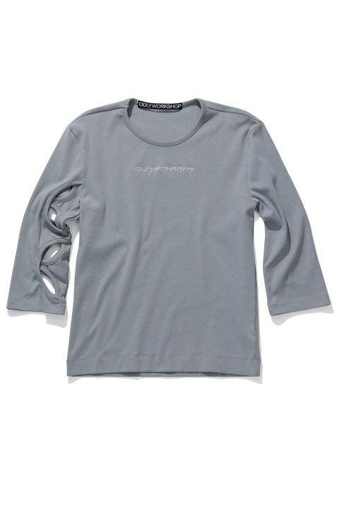 3-Quarter Cutout Tee, Ashen
