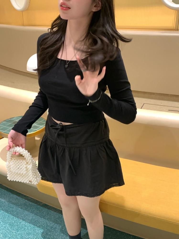 (당일)riette 리에뜨 데이지 티셔츠 레이어드 스퀘어넥티셔츠