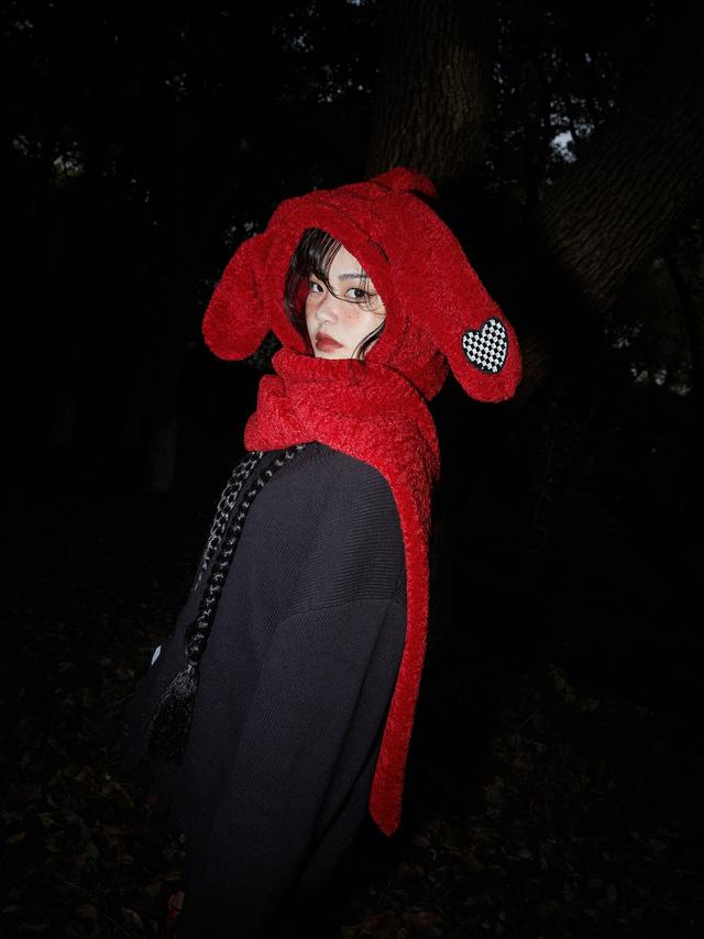 [WHY NOT DANCE] Rabbit Ear Hat and Scarf