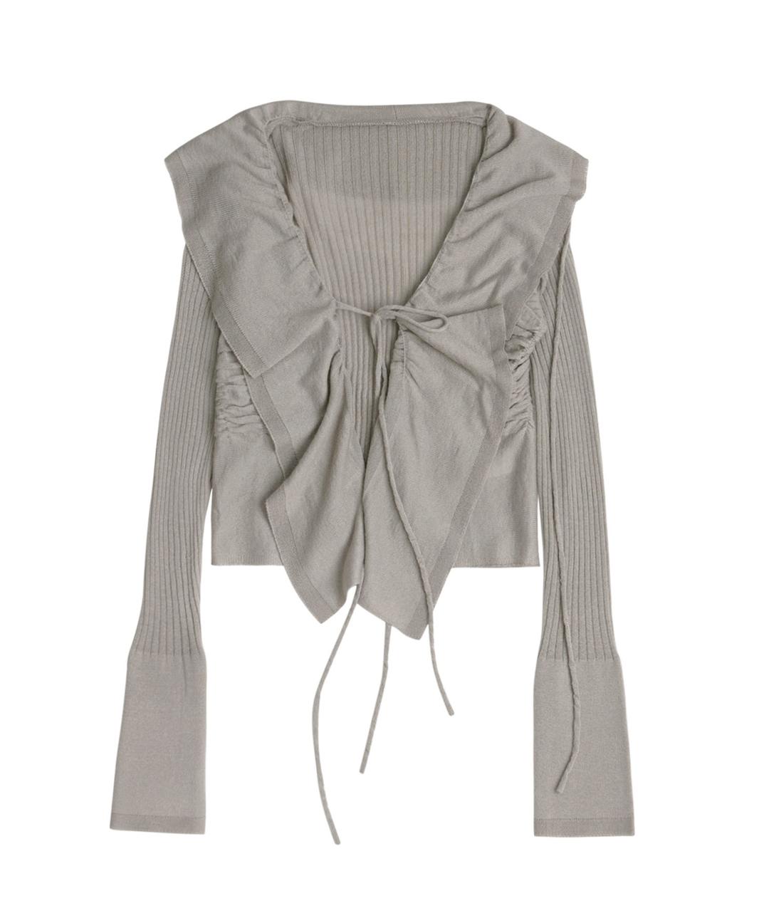 [PREVIEW] Ruffled Drape Angora Cardigan / Grey