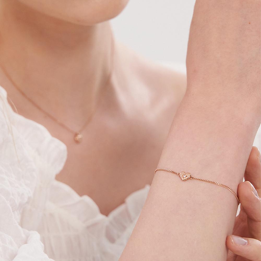 14k 미니하트 텍스쳐 팔찌