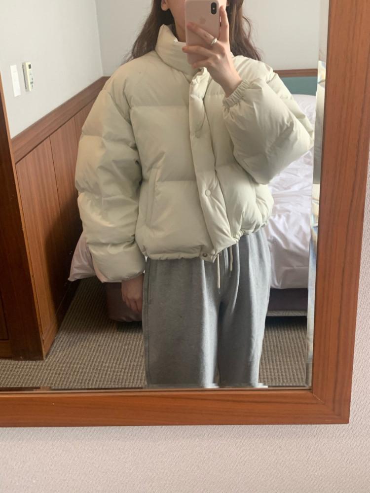 fllanel 플라넬 무밍 패딩 덕다운 하이넥 스트링 집업 오티러 점퍼 (2 color)