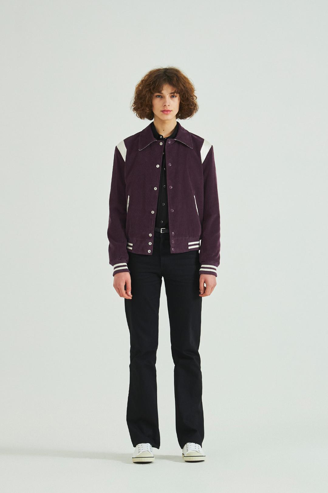 CORDUROY VARSITY JACKET PURPLE