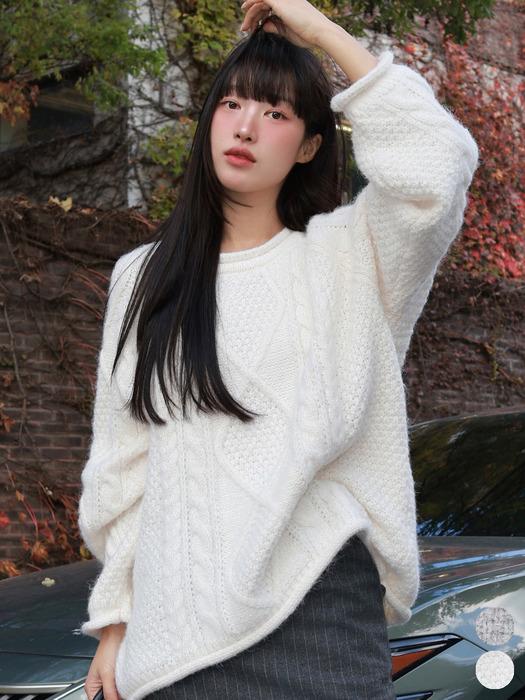 클래식 트위스트 라운드 니트 2컬러 VW623