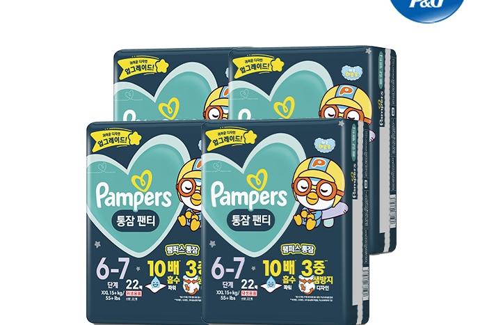 통잠 팬티 기저귀 6-7단계 1박스(4팩)88P(15kg~)