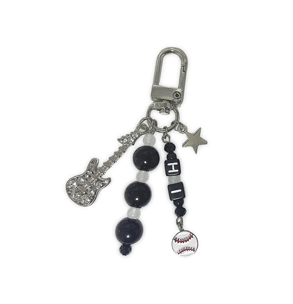 검정 이니셜 야구공 키링