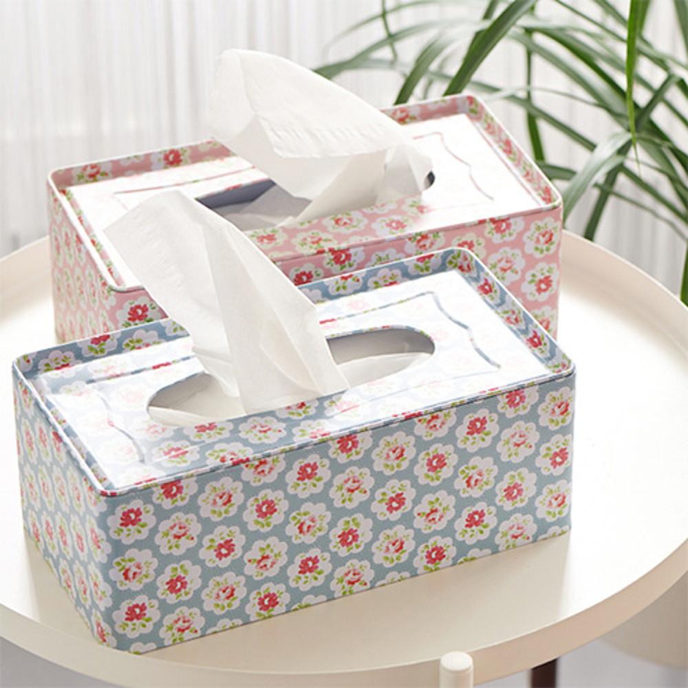 플라워 틴 티슈케이스 2color 휴지케이스 각티슈케이스 집꾸미기 스튜디오609