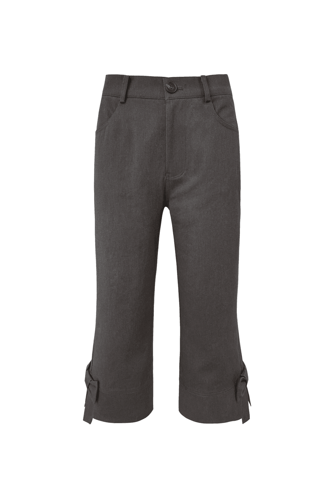 BOW CAPRI PANTS (CHARCOAL)